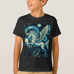 Pegasus Under Starry Night Sky Art Graphic Christm T-Shirt