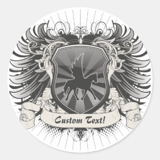Pegasus Wappen Runder Aufkleber