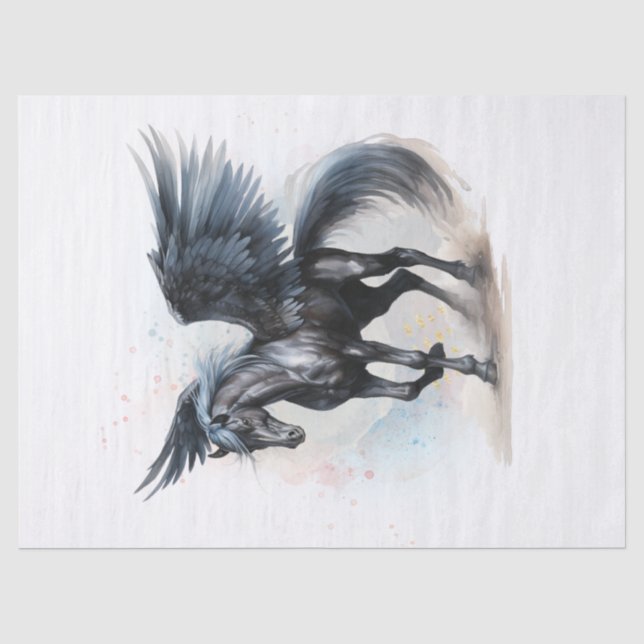 Pegasus Watercolor Decoupage Tissue Paper Seidenpapier (Vorderseite)