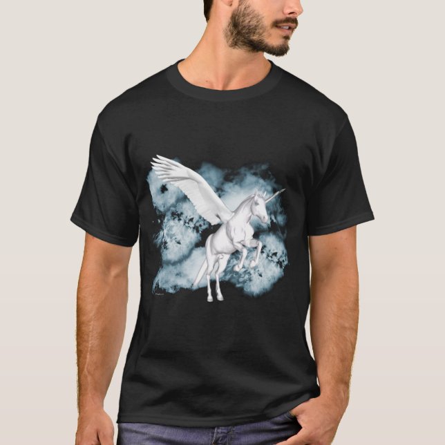 Pegasus-Weiß-Schönheit T-Shirt (Vorderseite)