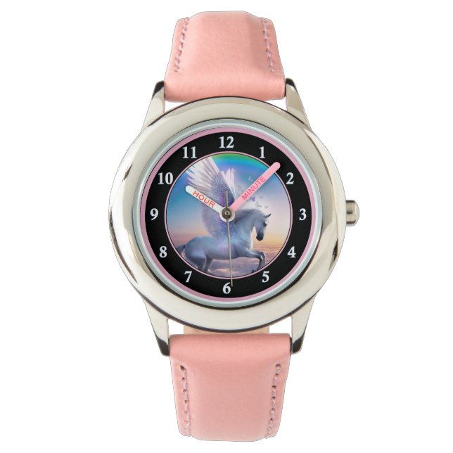 Pegasus with Rainbow Armbanduhr (Vorderseite)