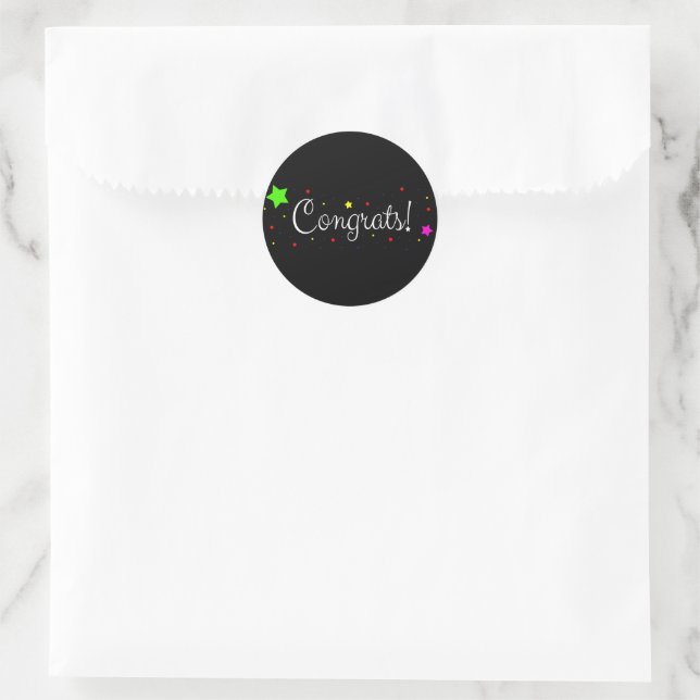 Pegatina - ¡Felicidades! Runder Aufkleber (Tasche)