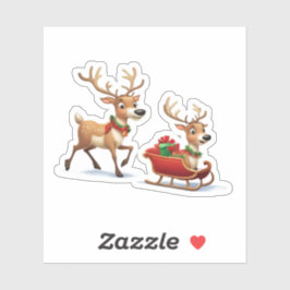 Pegatina Festive Christmas Reindeer Sticker