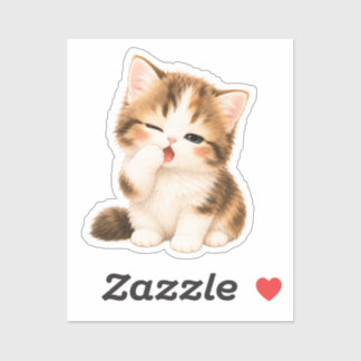 Pegatina Gatito Kawaii Adorable Aufkleber