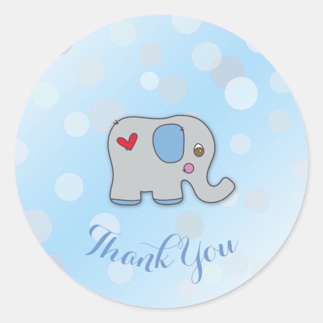 Pegatina - Gracias - Elefante Bebé Runder Aufkleber (Vorderseite)