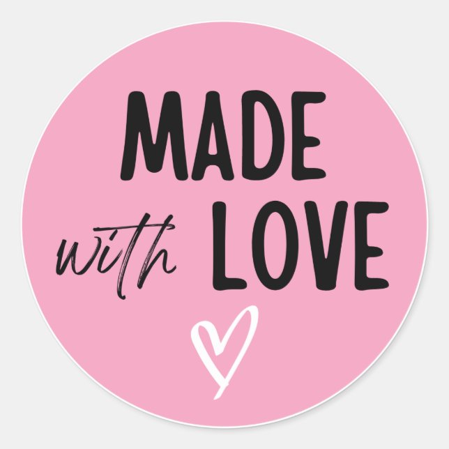 Pegatina hecha con amour ideal para pequeña empres runder aufkleber (Vorderseite)