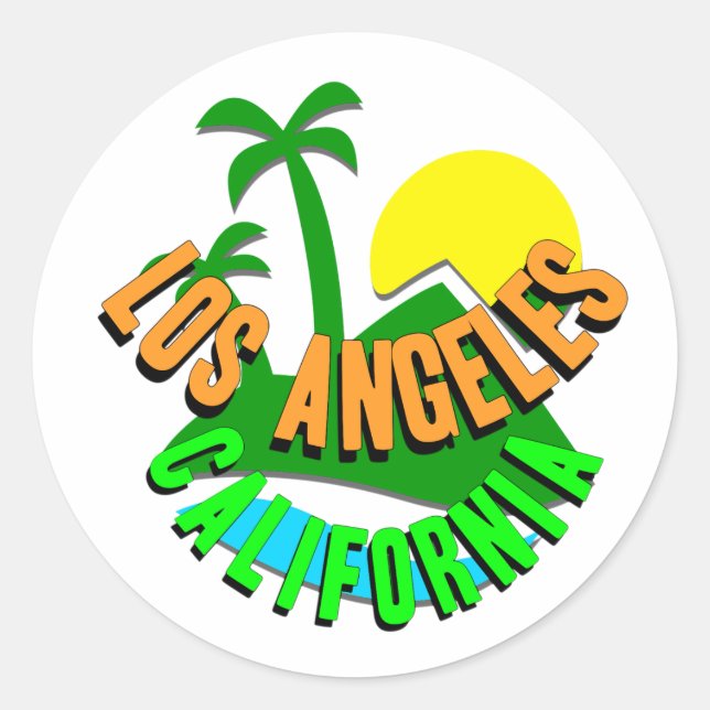 Pegatina Los Angeles California Runder Aufkleber (Vorderseite)