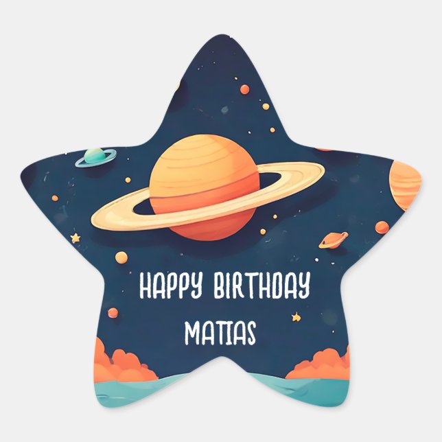 Pegatina para cumpleaños personalizada  Stern-Aufkleber (Vorderseite)