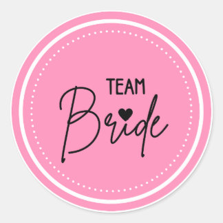 Pegatina para despedida de soltera Team Bride Runder Aufkleber