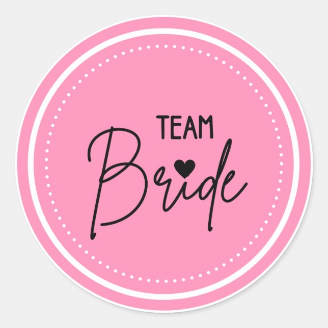 Pegatina para despedida de soltera Team Bride Runder Aufkleber (Vorderseite)