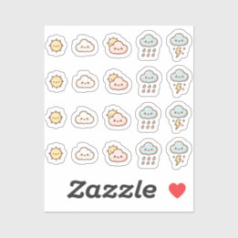 Pegatina Tiny latte weather tracker planner Aufkleber