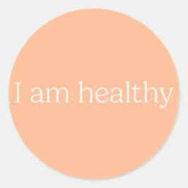 Pegatinas I am healthy Runder Aufkleber