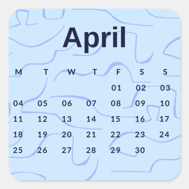 Pegatinas mes del año - April (S'K) *2022 Quadratischer Aufkleber (Vorderseite)