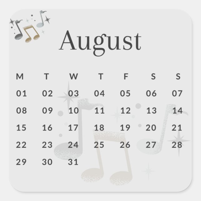 Pegatinas mes del año - August (S'I) *2022 Quadratischer Aufkleber (Vorderseite)