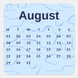 Pegatinas mes del año - August (S'K) *2022 Quadratischer Aufkleber