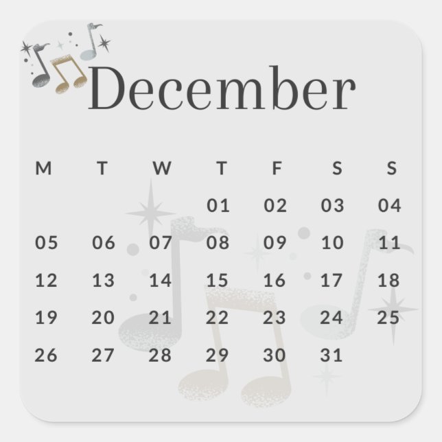 Pegatinas mes del año - December (S'I) *2022 Quadratischer Aufkleber (Vorderseite)