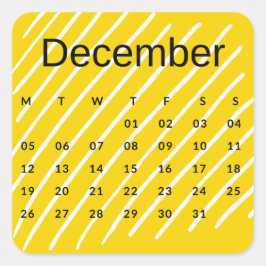 Pegatinas mes del año - December (S'J) *2022 Quadratischer Aufkleber