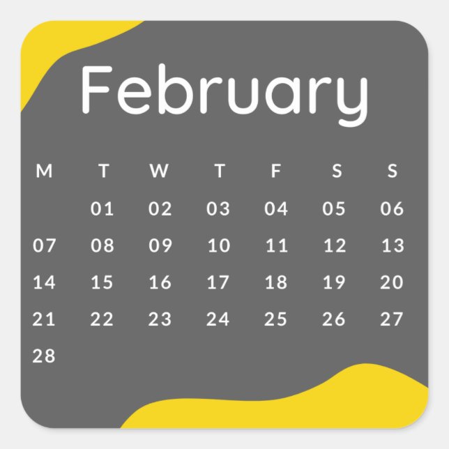 Pegatinas mes del año - February (S'E) Quadratischer Aufkleber (Vorderseite)