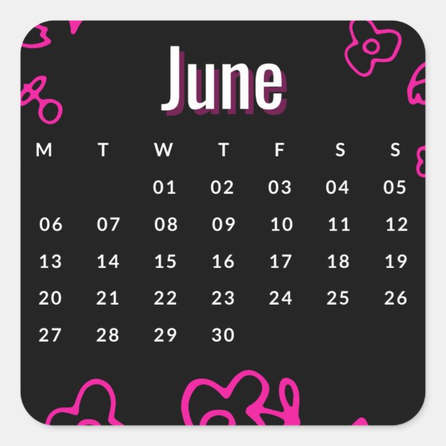 Pegatinas mes del año - June (S'D) Quadratischer Aufkleber (Vorderseite)