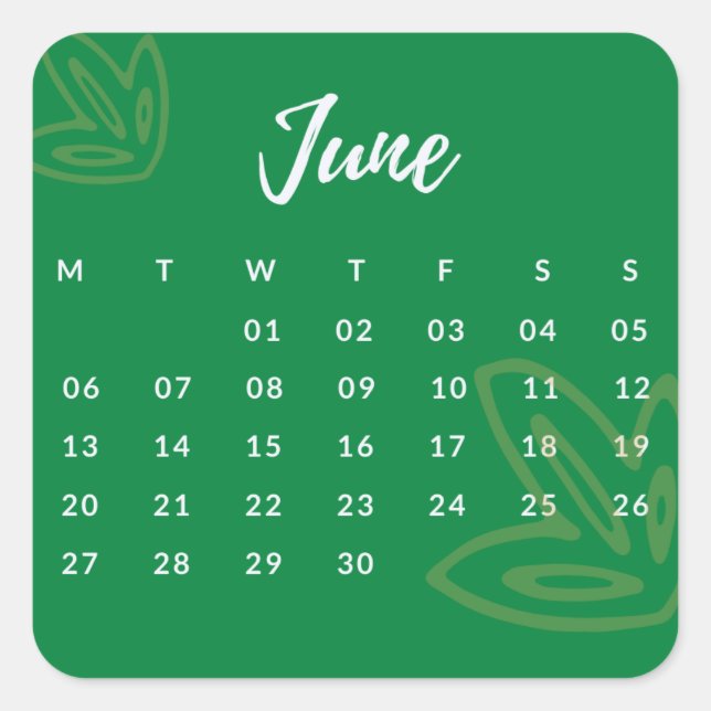 Pegatinas mes del año - June (S'G) *2022 Quadratischer Aufkleber (Vorderseite)