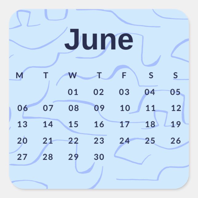 Pegatinas mes del año - June (S'K) *2022 Quadratischer Aufkleber (Vorderseite)