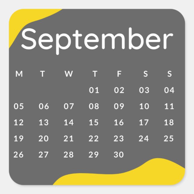 Pegatinas mes del año - September (S'E) *2022 Quadratischer Aufkleber (Vorderseite)