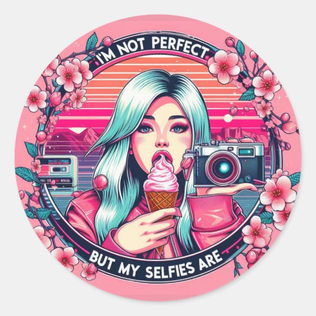 Pegatinas para chicas audaces runder aufkleber (Vorderseite)