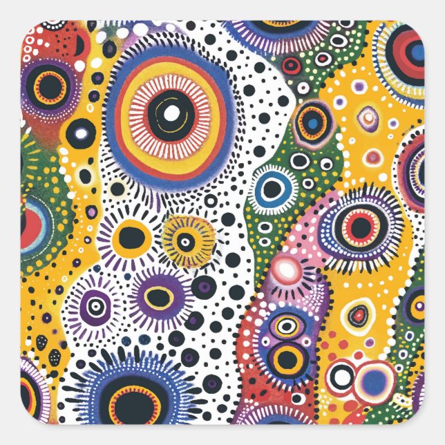 Pegatinas Psicodélicas Efecto Caleidoscopio Quadratischer Aufkleber (Vorderseite)