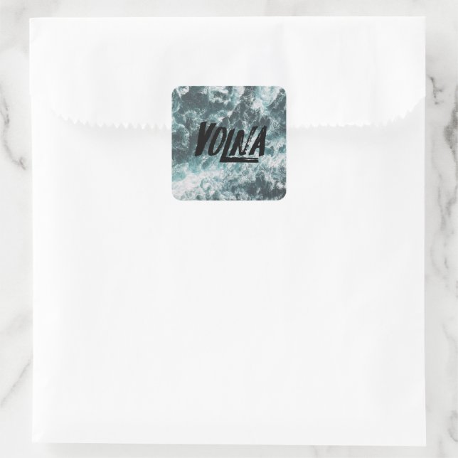 Pegatinas Volna olas Quadratischer Aufkleber (Tasche)