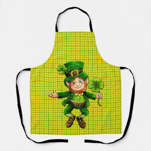 Peggy Ann All Over Gold Karierte St Patrick's Schü Schürze