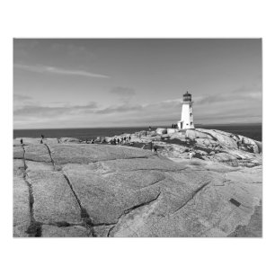 Peggys Cove Leuchtturm Schwarz und Weiß Fotodruck