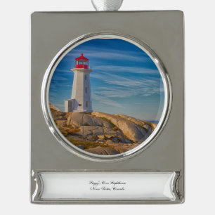 Peggy's Cove Lighthouse Banner-Ornament Silber