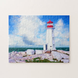 Peggys Cove Lighthouse - Nova Scotia Jigsaw Puzzle
