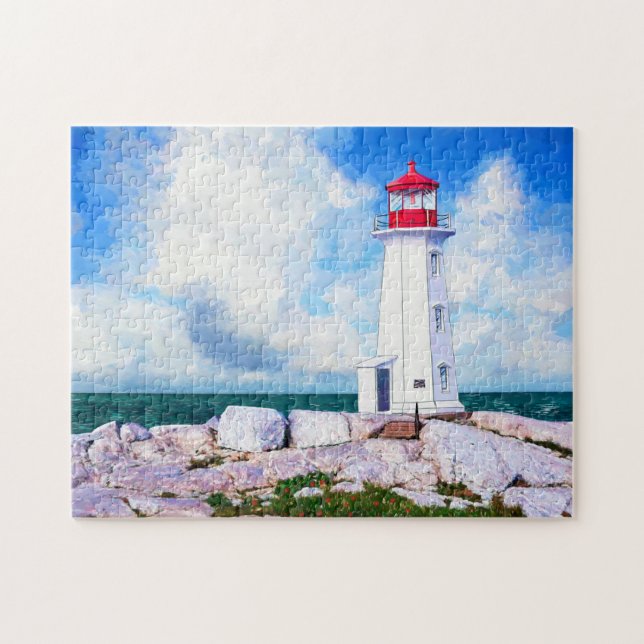 Peggys Cove Lighthouse - Nova Scotia Jigsaw Puzzle (Horizontal)