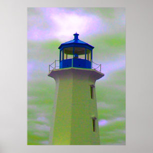 Peggy's Cove Lighthouse Poster Nova Scotia blau