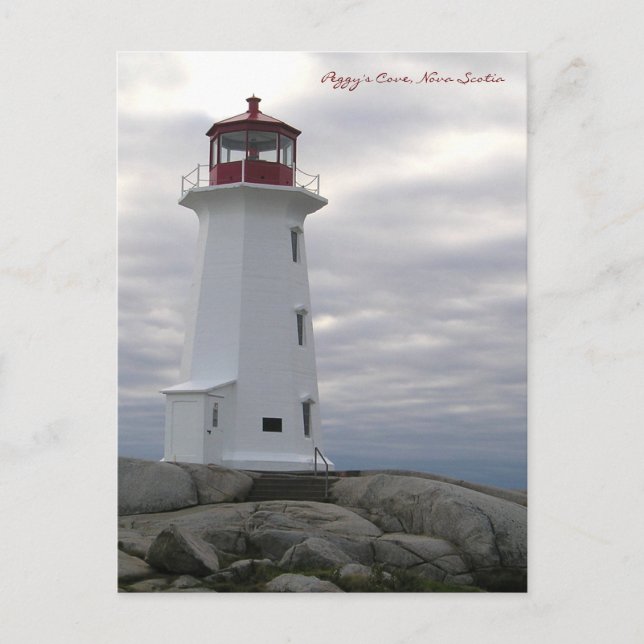 Peggy's Cove Lighthouse Route Nova Scotia Postkarte (Vorderseite)