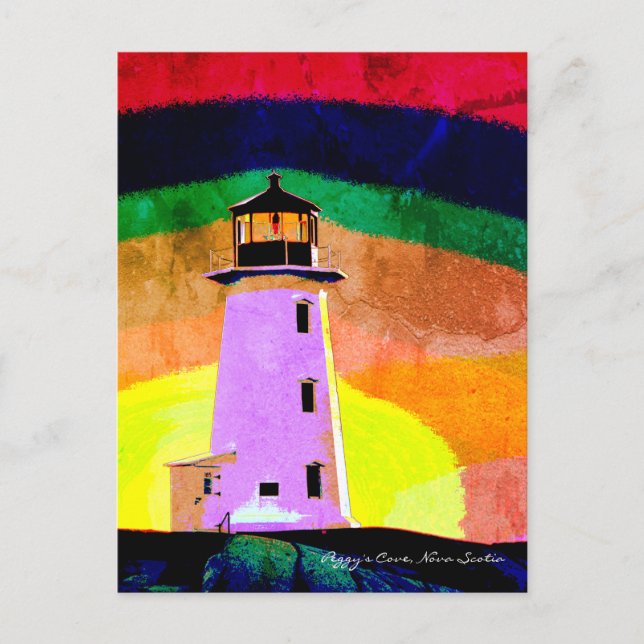 Peggy's Cove Lighthouse Route Nova Scotia Postkarte (Vorderseite)
