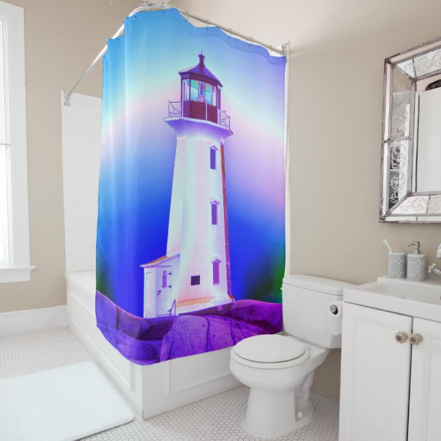 Peggy's Cove Lighthouse Route Nova Scotia Zoll Duschvorhang (Beispiel)