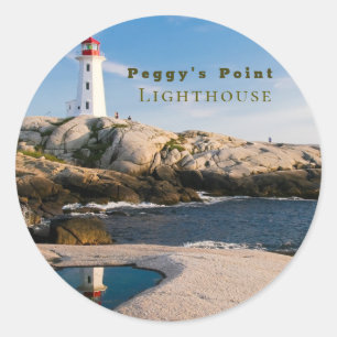 Peggys Point Lighthouse Atlantic Canada Runder Aufkleber