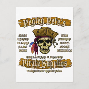 Pegleg Pets Piratenlieferungen Postkarte