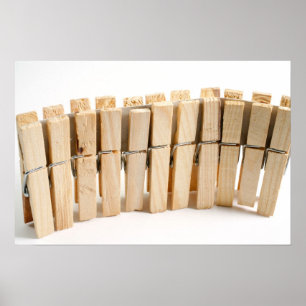Pegs aus Holz Poster
