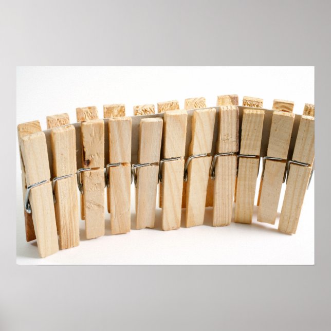 Pegs aus Holz Poster (Vorne)