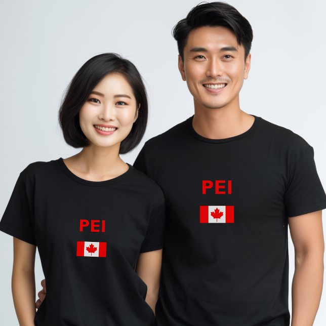 PEI Canada Canadian Flag Dark Color T-Shirt (Von Creator hochgeladen)