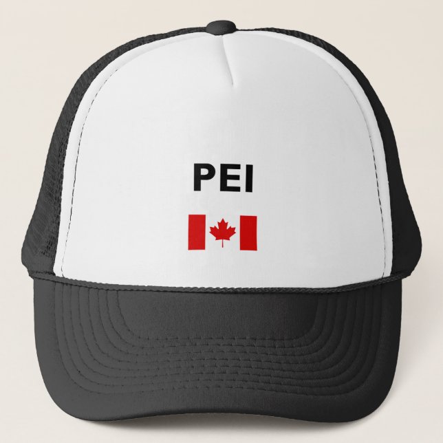 PEI Kanada Kanadische Flagge Licht Farbe Truckerkappe (Vorderseite)