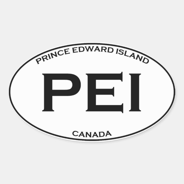 PEI - Prince Edward Island Kanada Ovaler Aufkleber (Vorderseite)