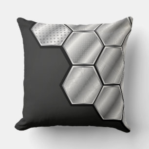 Peigne de miel Carreaux d'argent Coussin décoratif