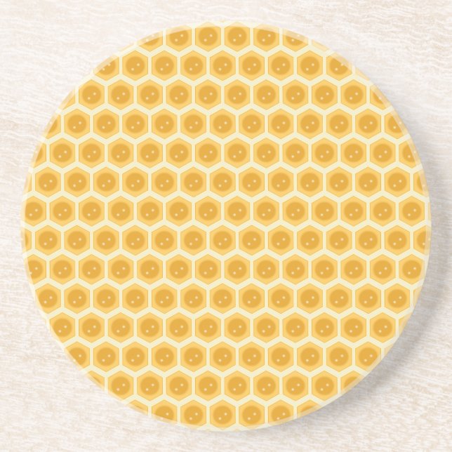 Peigne de miel sur Dessous de verre jaune (Devant)