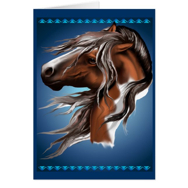 Peignez la carte de visage de cheval (Devant)