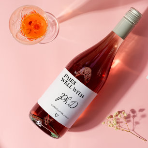 Peilt gut mit dem Doktortitel des Doktoranden-Absc Weinetikett