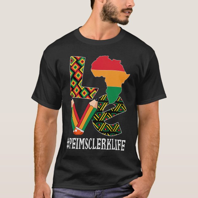 Peims Clerk Love Map African American Black Histor T-Shirt (Vorderseite)